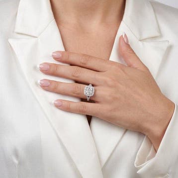 Bague - 18 carats Or blanc - 1.34ct. tw. Diamant (Naturelle)