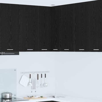vidaXL Hangkast Zwart Eiken en Wit 57 x 57 x 80 cm Bewerkt, Verzenden