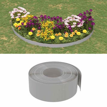 vidaXL Tuinranden 4 st 10 m 20 cm polyetheen grijs, Verzenden, Nieuw