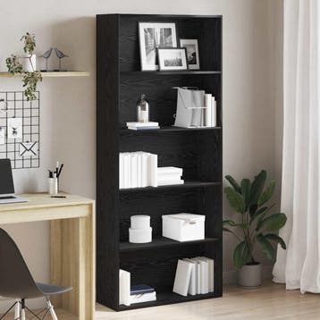 vidaXL Boekenkast Zwart Eiken 80x30x189 cm Engineered Wood, Verzenden
