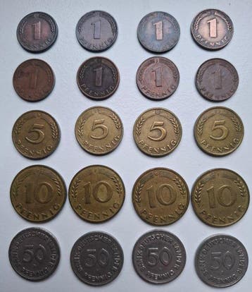 Bank Deutscher Länder 1 bis 50 Pfennig 1948/1949 Münzen und