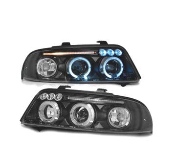 PHARES POUR AUDI A4 B5 99-00 ANGEL EYES LED NOIR, Verzenden