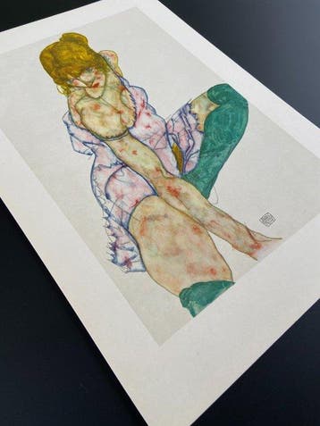 Egon Schiele (1890-1918), after - Mädchen mit grünen