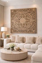 Wanddecoratie - XXL - Carved Mandala Panel - India, Antiek en Kunst
