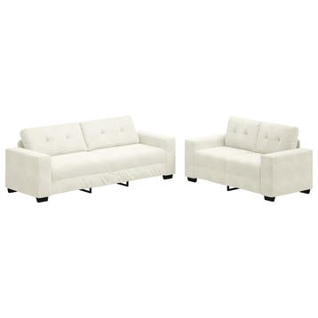 vidaXL bank / zetel 2 st Crèmekleurig Fluweel, Verzenden, Nieuw