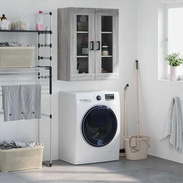 vidaXL Bovenkast 69,5x34x90 cm grijs sonoma eikenkleurig, Verzenden, Nieuw