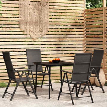 vidaXL 5-delige Tuinset zwart, Verzenden, Tuinset