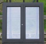 padoek houten raam , chassis , venster 98 x 100 zwart 9005, Ophalen of Verzenden, Raamkozijn