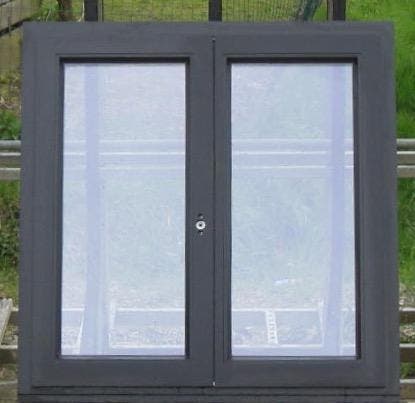 padoek houten raam , chassis , venster 98 x 100 zwart 9005, Doe-het-zelf en Bouw, Raamkozijnen en Schuifdeuren, Inclusief glas