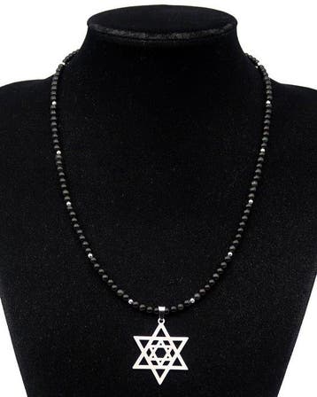Salomons hexagram - obsidiaan – Sleutel der Bouwers -
