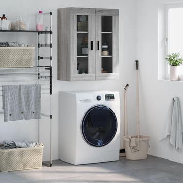 vidaXL Bovenkast 69,5x34x90 cm grijs sonoma eikenkleurig, Verzenden, Nieuw