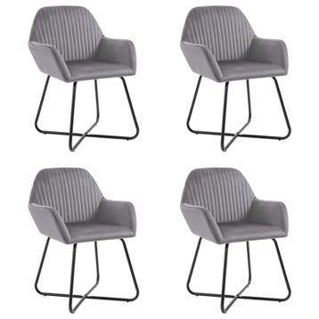 vidaXL Eetkamerstoelen 4 st fluweel grijs, Verzenden, Nieuw