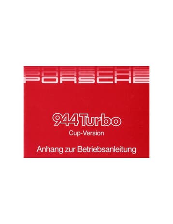 1987 PORSCHE TURBO CUP VERSIE BIJLAGE INSTRUCTIEBOEK DUITS, Ophalen of Verzenden