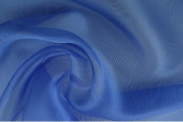 15 meter organza stof - blauw, 120 cm of meer, Polyester, Verzenden, Blauw