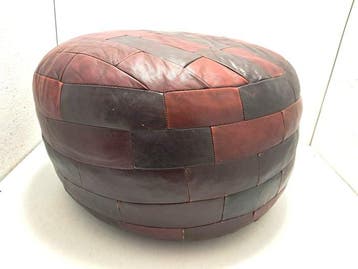 Pouf - Cuir - Patchwork