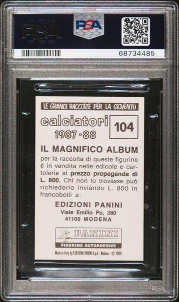 Panini 1987-88 Panini Calciatori Roberto Baggio 104 - PSA 6