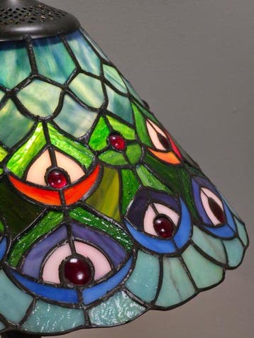 Tafellamp - Glas-in-lood - Tiffany stijl tafellamp, Antiek en Kunst