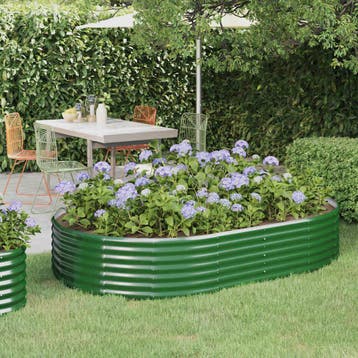vidaXL Plantenbak 214x140x36 cm gegalvaniseerd staal groen, Verzenden, Nieuw