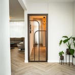 Stalen Binnendeur - Brons - 4 Vlaks rond - Helder glas, Minder dan 80 cm, Binnendeur, Nieuw, Metaal