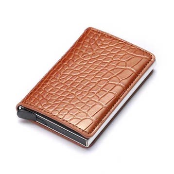 RFID Creditcard Houder Portemonnee - Vintage Leren Aluminium, Verzenden, Nieuw