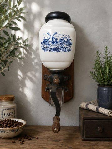 Koffiemolen - Keramiek, Hout - Wandmodel