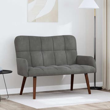 vidaXL 2-Zits Sofa Donkergrijs 115 x 61 x 87 cm Fluweel, Verzenden, Nieuw
