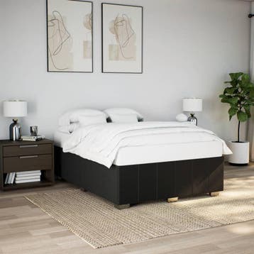 vidaXL Bedframe zonder matras stof zwart 140x190 cm, Verzenden