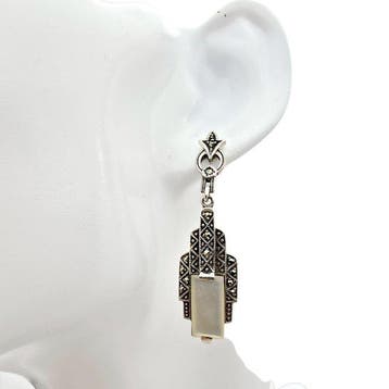 Zilver - Oorbellen - Art Deco-herleving, Antiek en Kunst