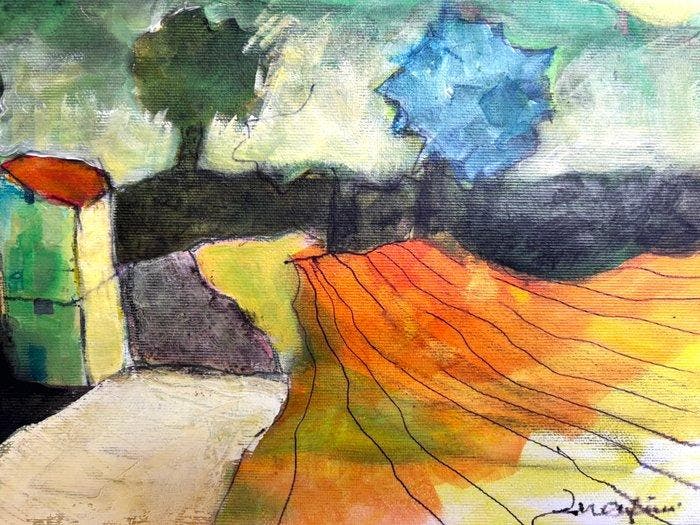 Pio Serafini (1951) - Il monte rosa, Antiek en Kunst, Kunst | Schilderijen | Modern