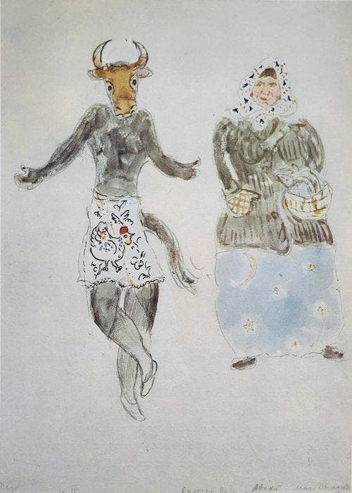 Marc Chagall (1887-1985) - 2 Lithographies signées dans la, Antiquités & Art, Antiquités | Autres Antiquités