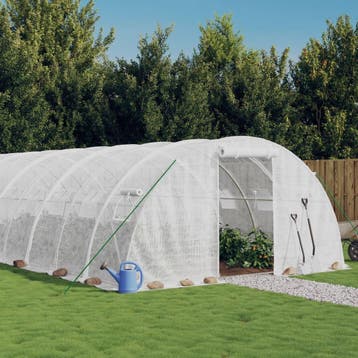 vidaXL Tuinkas met stalen frame 80 m² 20x4x2 m wit, Verzenden