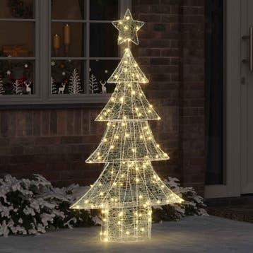 vidaXL Kerstboom 160 LEDs Warmwit 150 cm Acryl, Verzenden, Nieuw