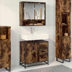 vidaXL Wastafelkast 65x33x60 cm bewerkt hout gerookt, Huis en Inrichting, Verzenden, Nieuw