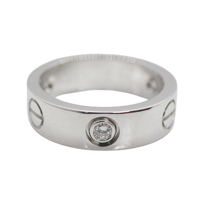Cartier - Ring - Love - 18 karaat Witgoud - 3 Diamanten, Handtassen en Accessoires, Ringen