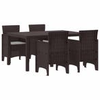 vidaXL Tuin Eettafel Set 5 pcs Bruin Polt riet, Verzenden, Nieuw