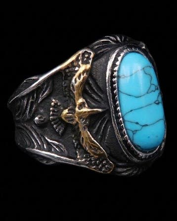 Howliet turquoise - Odins ravenen Vikingsignetring: