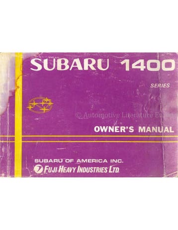 SUBARU 1400 SERIES INSTRUCTIEBOEKJE ENGELS