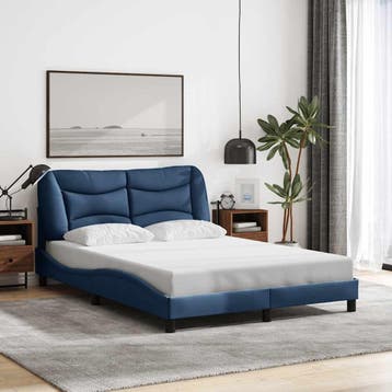 vidaXL Bedframe zonder matras Hvar 120x200 cm stof blauw, Verzenden, Nieuw