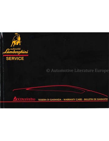 1990 LAMBORGHINI DIABLO GARANTIE & ONDERHOUD IT DE GB, Ophalen of Verzenden