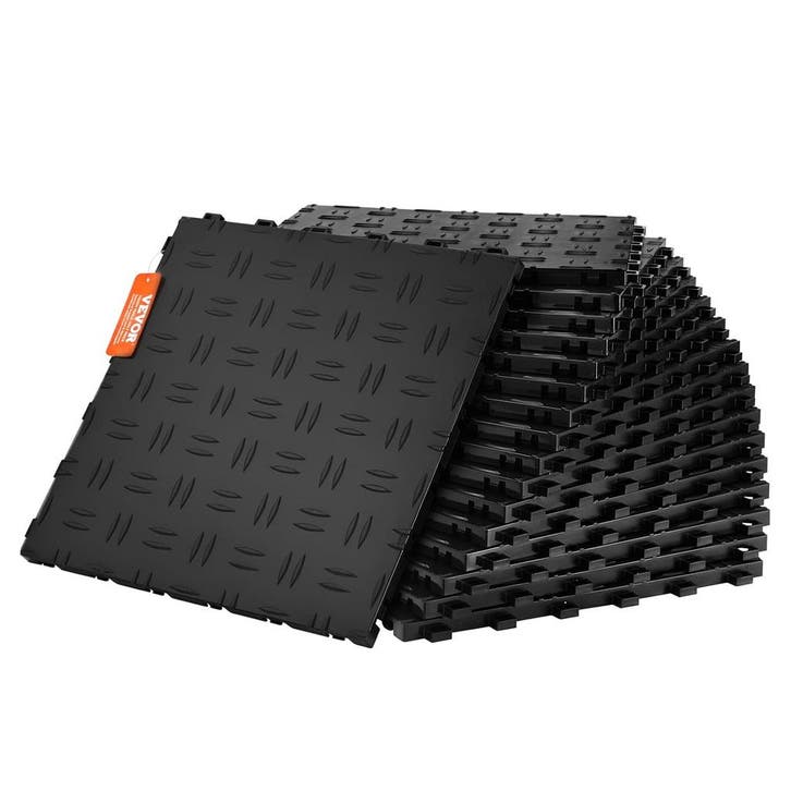 Garagetegels Zwart 50st | Retour Deal | Sla je slag, Doe-het-zelf en Bouw, Vloerdelen en Plavuizen, 30 cm of meer, Minder dan 50 cm