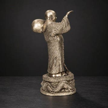 Beeldje - Lachende Boeddha - Brons, Antiek en Kunst