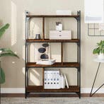 vidaXL Boekenkast 4-laags 76x32x123 cm bewerkt hout bruin, Huis en Inrichting, Verzenden, Nieuw