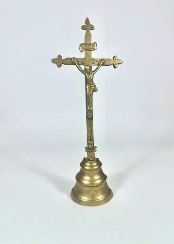 Crucifix - Brons - 1850-1900 - Neogotiek van het altaar, Antiek en Kunst