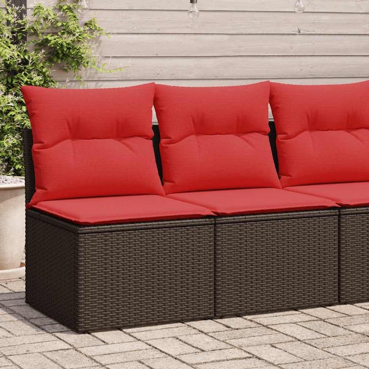 vidaXL 2-delige Loungeset met kussens poly rattan acacia, Tuin en Terras, Tuinsets en Loungesets, Loungeset, Nieuw, Verzenden