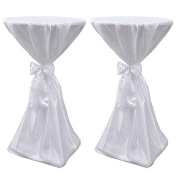 vidaXL Statafelhoes met strik 80cm Wit (2 stuks), Verzenden