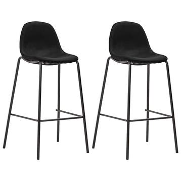 vidaXL Barstoelen 2 st stof zwart, Verzenden, Nieuw