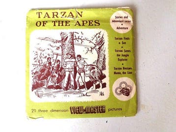 4 zeldzame Viewmaster pakjes - Tarzan, Parrot Jungle, Snow