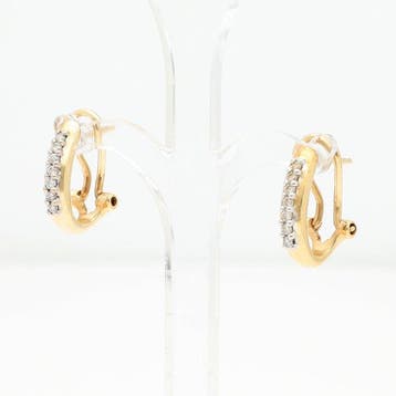 Boucles doreilles - 14 carats Or jaune Diamant (Naturelle), Bijoux, Sacs & Beauté, Boucles d'oreilles
