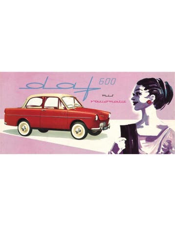 1960 DAF 600 VARIOMATIC BROCHURE DUITS, Ophalen of Verzenden, Nieuw
