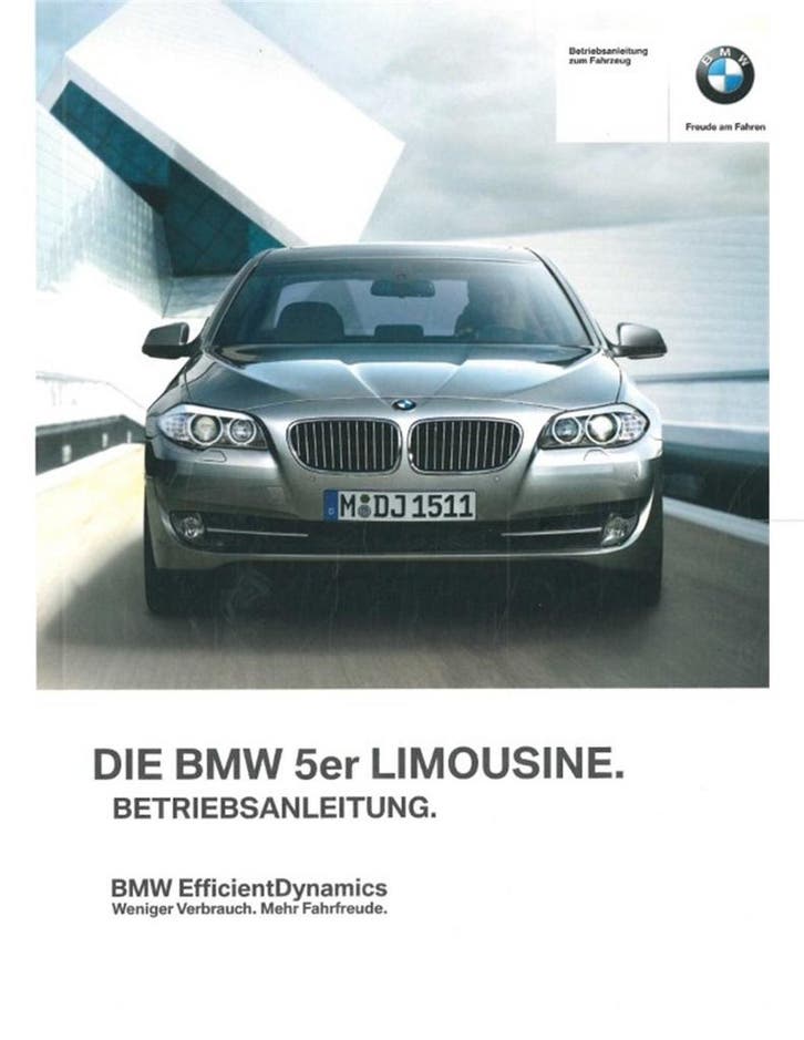 2012 BMW 5 SERIE SEDAN INSTRUCTIEBOEKJE DUITS, Auto diversen, Handleidingen en Instructieboekjes